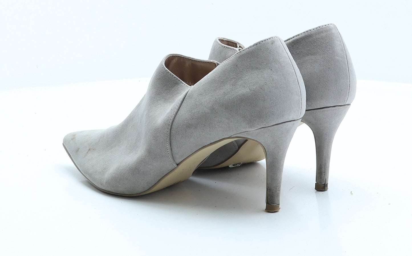 New Look Womens Grey Faux Suede Bootie Boot UK 6 EUR 39