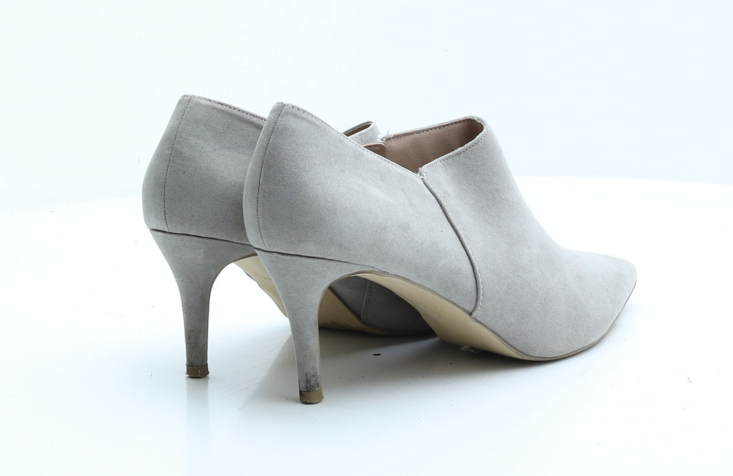 New Look Womens Grey Faux Suede Bootie Boot UK 6 EUR 39