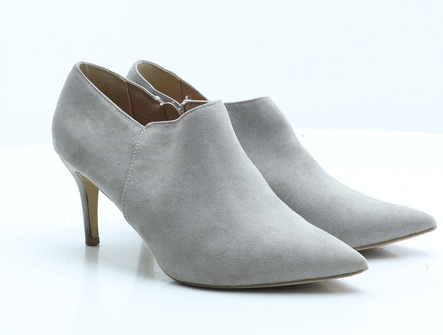 New Look Womens Grey Faux Suede Bootie Boot UK 6 EUR 39