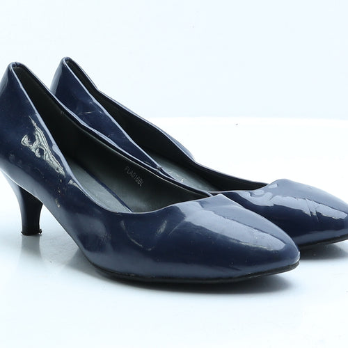 Lunar Womens Blue Patent Leather Court Heel UK 8 EUR 41