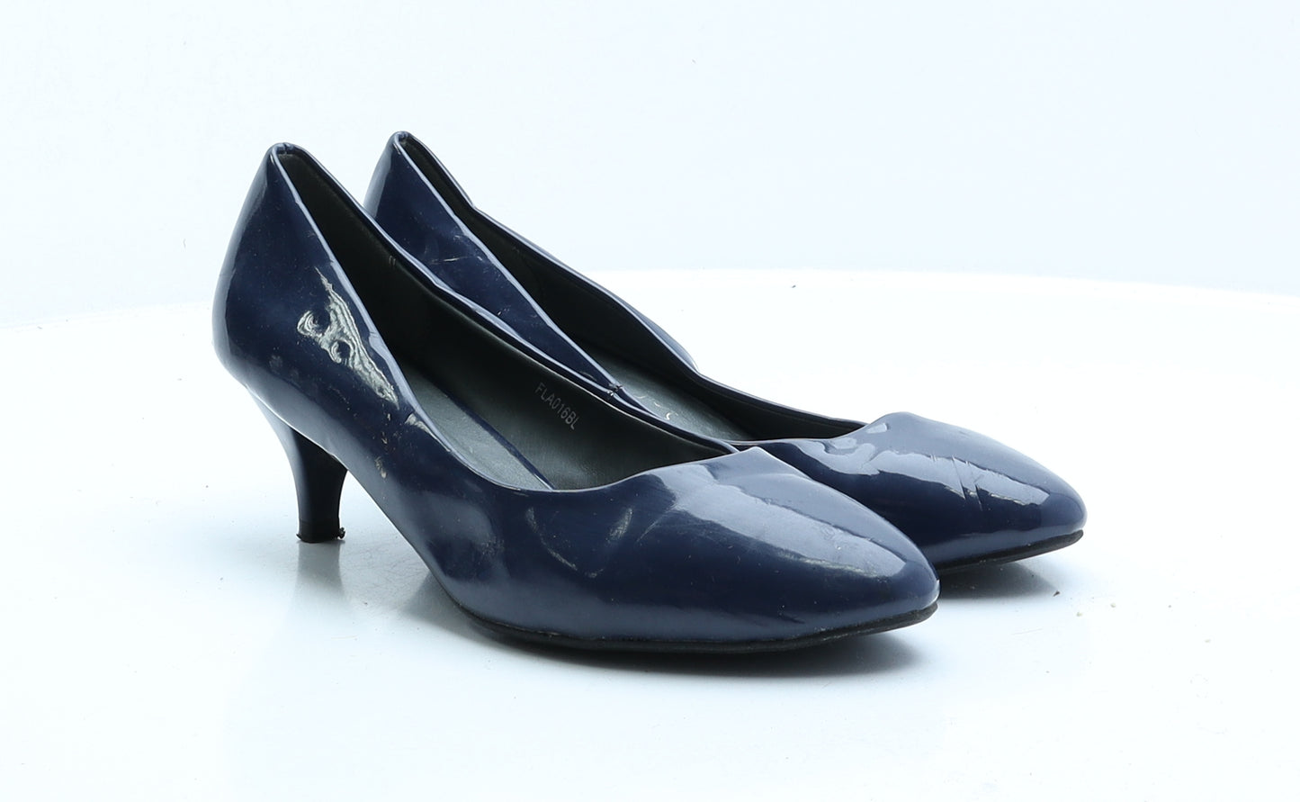 Lunar Womens Blue Patent Leather Court Heel UK 8 EUR 41