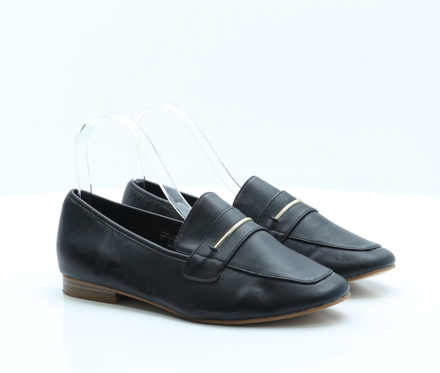 Papaya Womens Black Faux Leather Loafer Flat UK 5 EUR 38