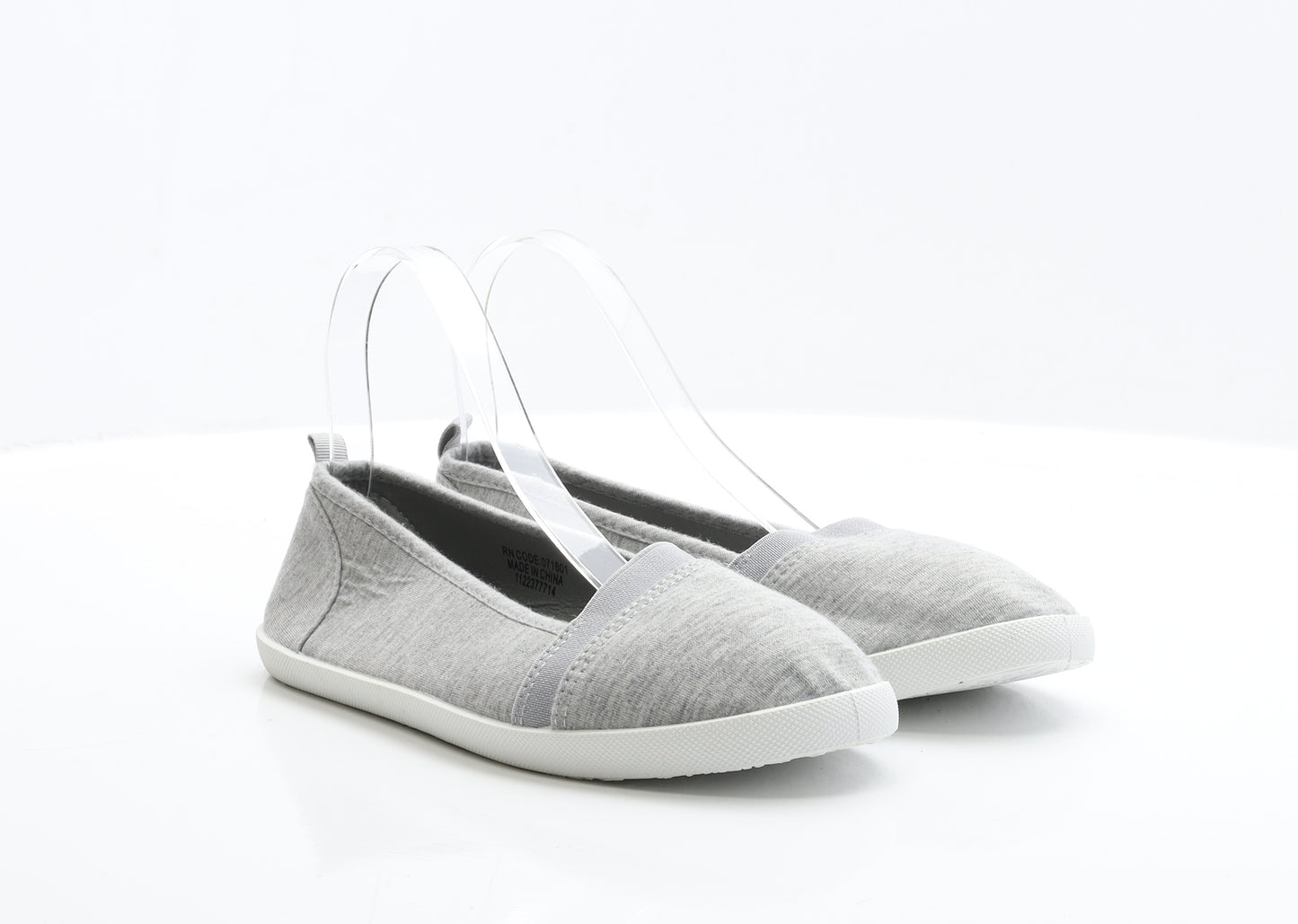 Primark Womens Grey Fabric Flat UK 6 EUR 39