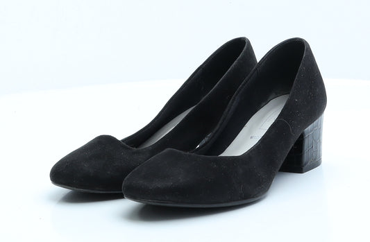 Marks and Spencer Womens Black Faux Suede Court Heel UK 3 EUR 36