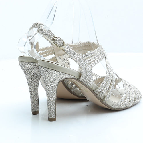 Debut Womens Gold Polyester Strappy Heel UK 4 EUR 37