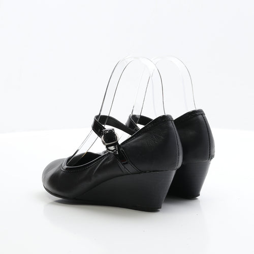 Foot Cushion Womens Black Faux Leather Strappy Heel UK 3 EUR 36