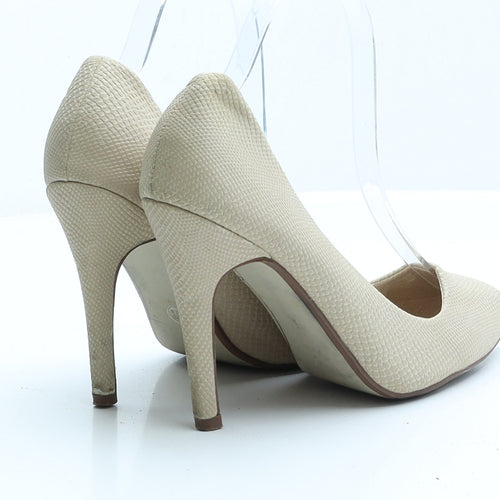 Hot Tin Roof Womens Beige Faux Leather Court Heel UK 4 EUR 37