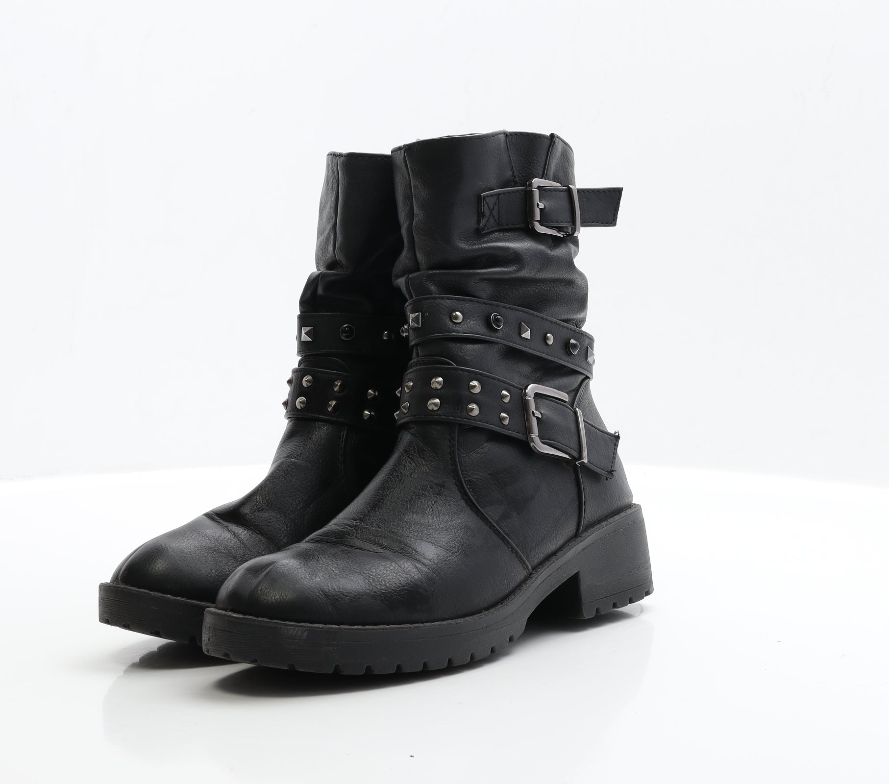 Leather biker boots ladies uk deals