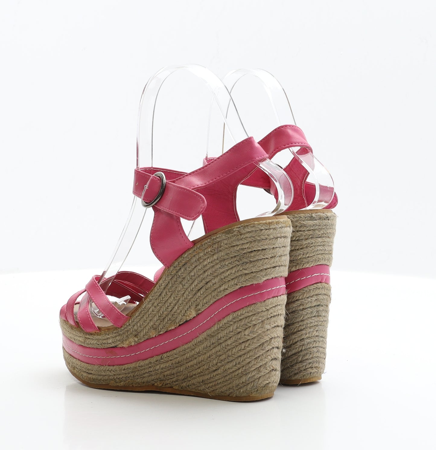 Internacionale Womens Pink Polyester Strappy Heel UK 5 EUR 38