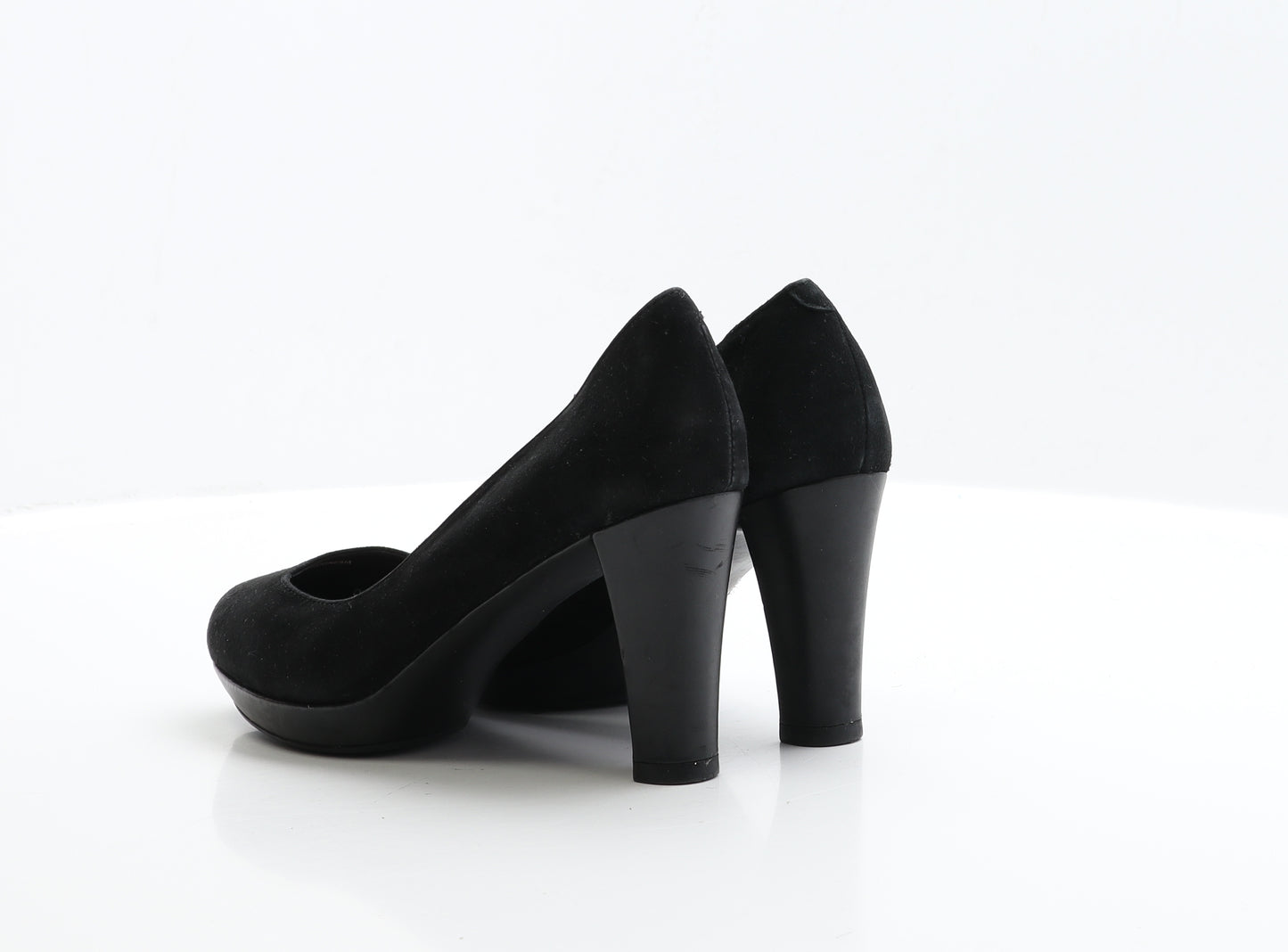 FootGlove Womens Black Leather Court Heel UK 4 EUR 37