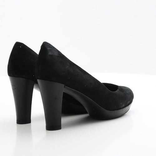FootGlove Womens Black Leather Court Heel UK 4 EUR 37
