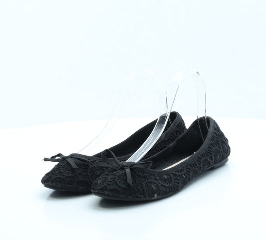 Primark Womens Black Polyester Ballet Flat UK 5 EUR 38 US 7