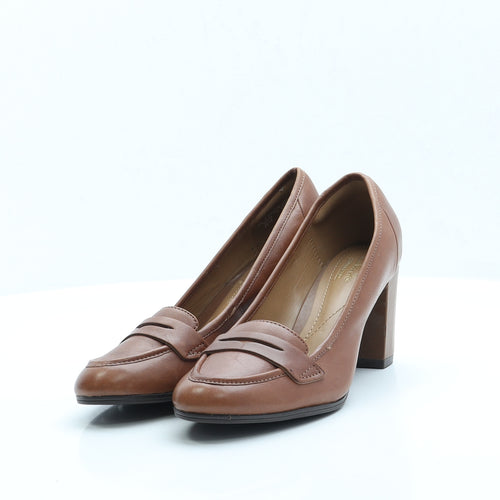 Clarks Womens Brown Faux Leather Court Heel UK 4.5