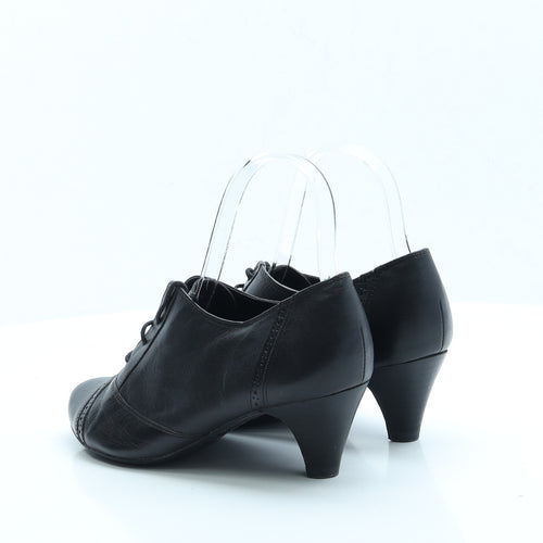 FootGlove Womens Black Faux Leather Court Heel UK 3