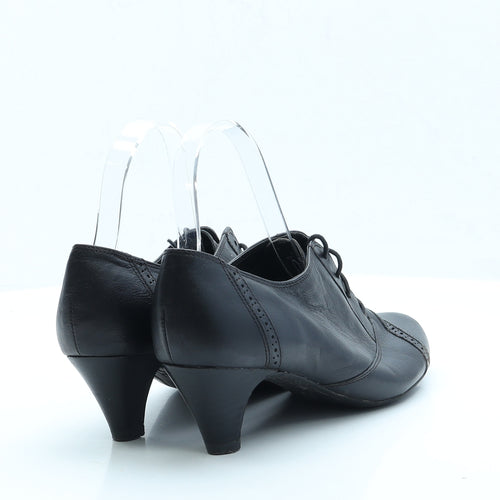 FootGlove Womens Black Faux Leather Court Heel UK 3