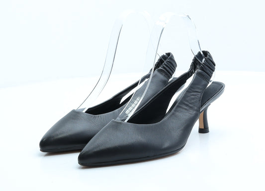 Clarks Womens Black Faux Leather Court Heel UK 4.5 EUR 37.5