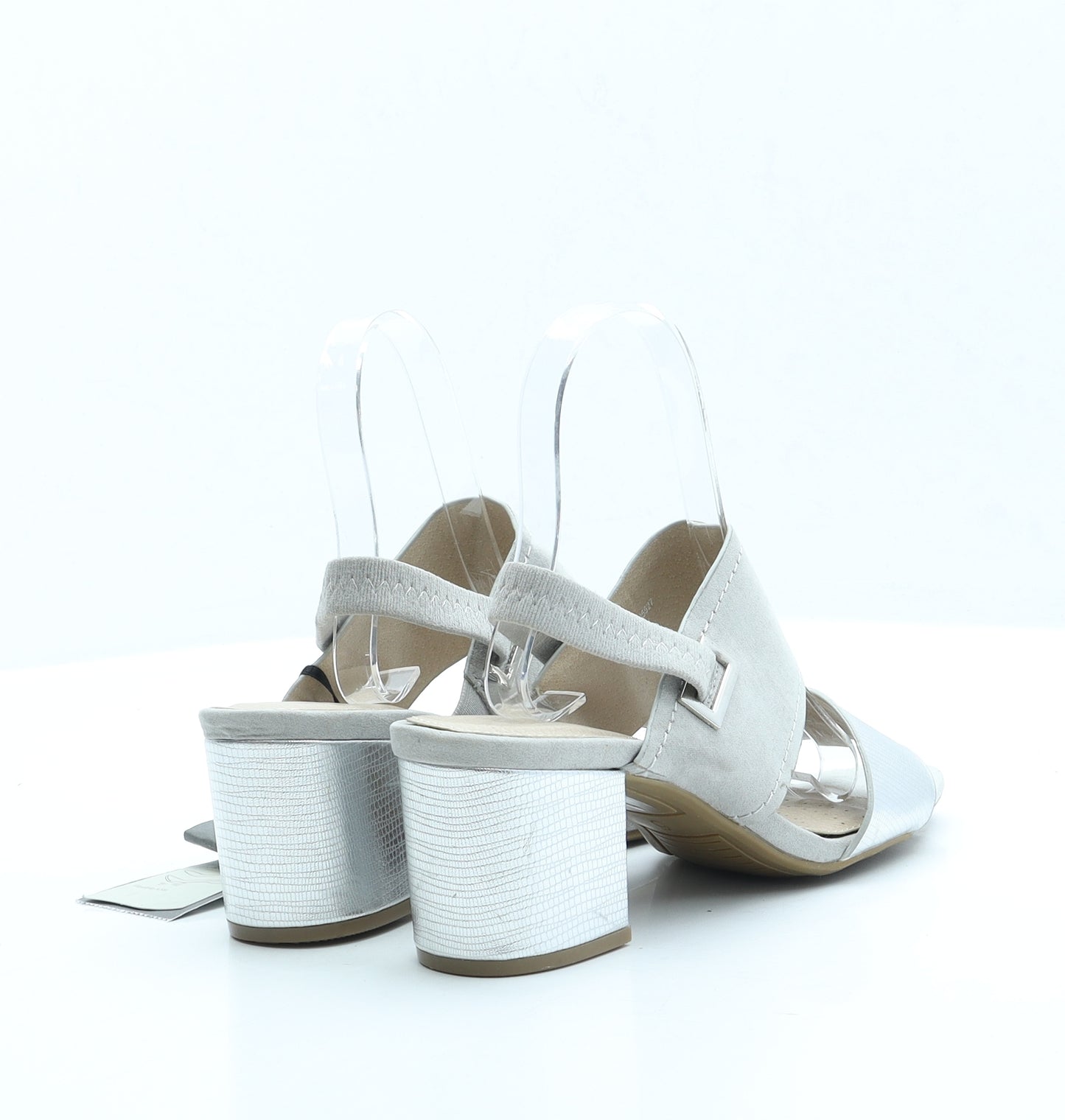 TU Womens Grey Polyester Slingback Heel UK 5