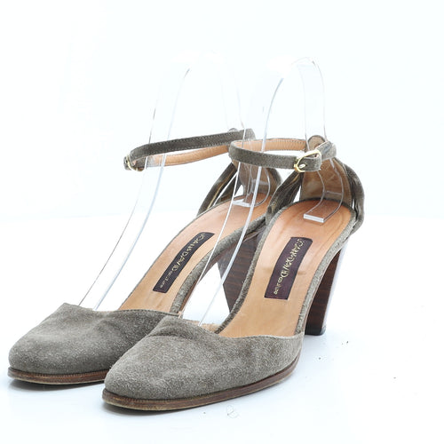 Joan&David Womens Grey Leather Strappy Heel UK 8 EUR 41