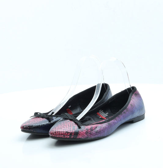 George Womens Multicoloured Animal Print Polyester Ballet Flat UK 5 EUR 38