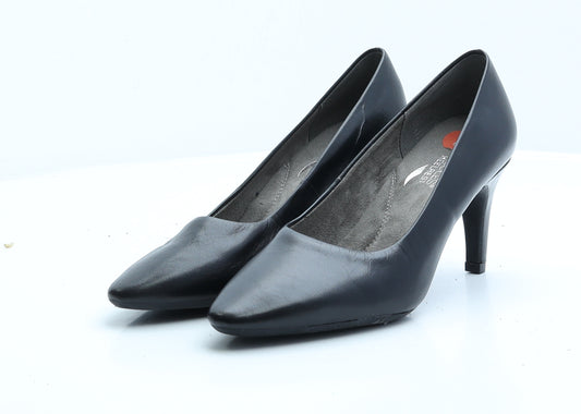 Aerosoles Womens Black Faux Leather Court Heel UK 5.5 EUR 38.5