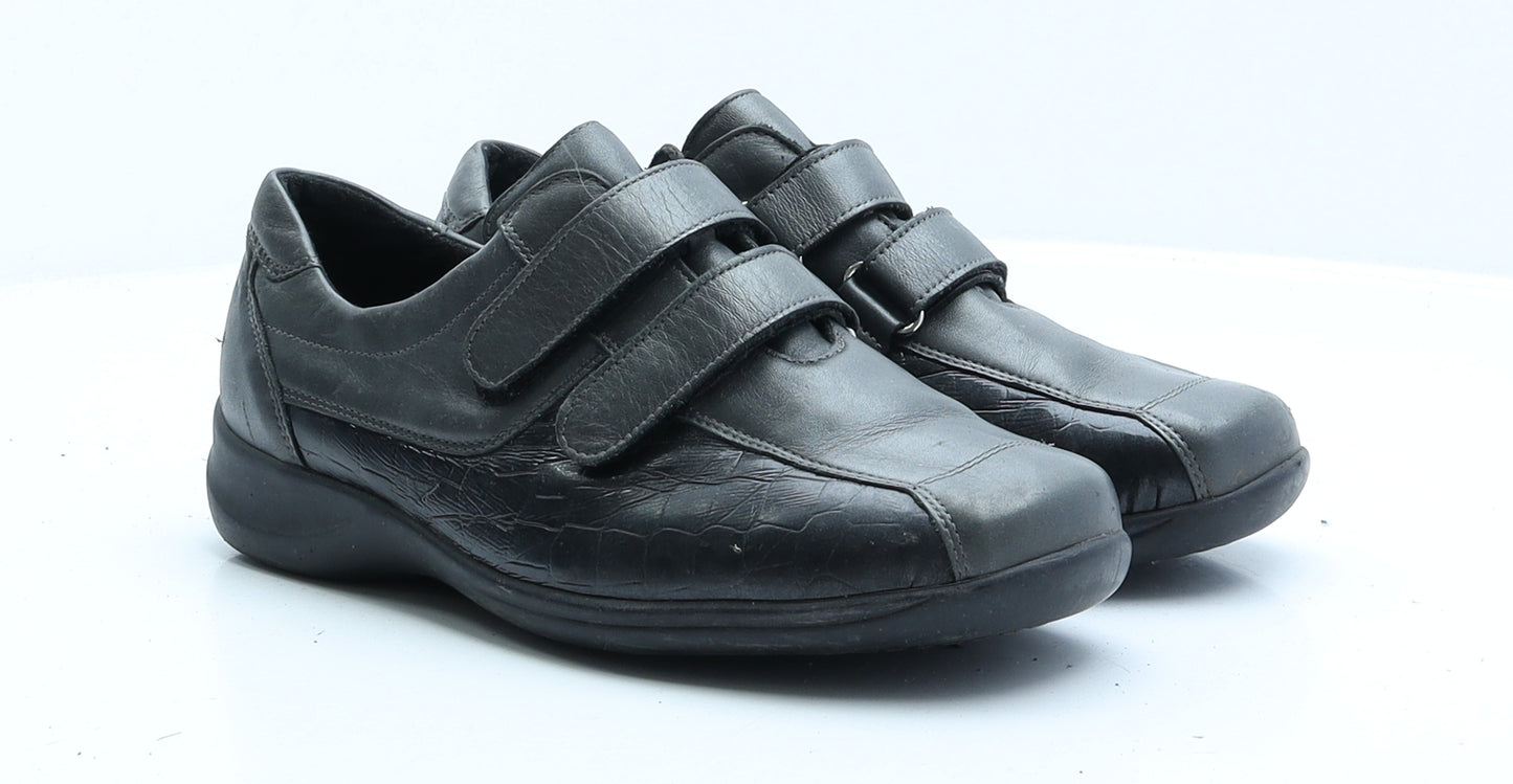 Waldlaufer Womens Grey Faux Leather Slip On Flat UK 7 40