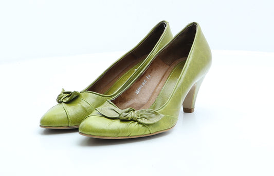 Topshop Womens Green Faux Leather Court Heel UK 3 EUR 36