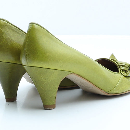 Topshop Womens Green Faux Leather Court Heel UK 3 EUR 36