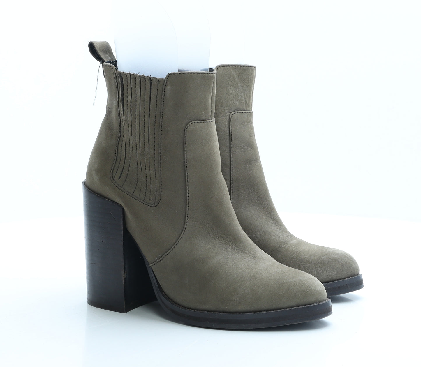 New Look Womens Green Faux Suede Bootie Boot UK 6 EUR 39