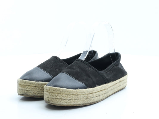 New Look Womens Black Polyester Espadrille Casual UK 3 36