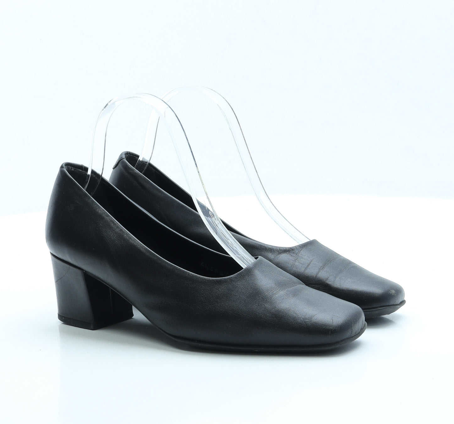 FootGlove Womens Black Faux Leather Court Heel UK 4.5