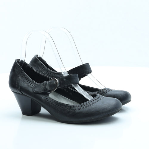 Leilida Womens Black Leather Court Heel UK 5 EUR 38
