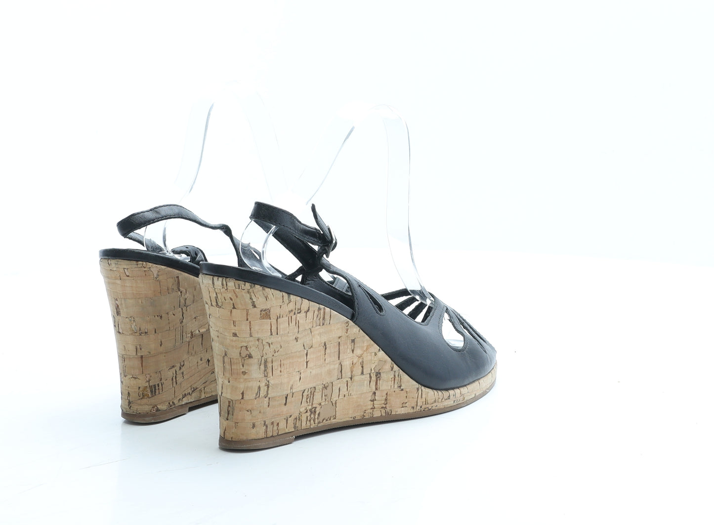 The Collections Womens Black Polyester Espadrille Heel UK 7