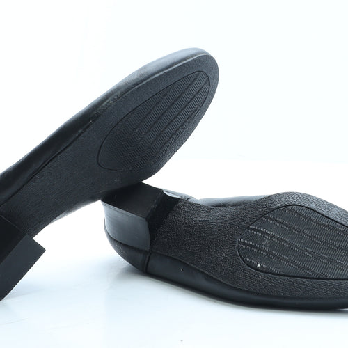 Orthopedic Womens Black Leather Court Heel UK 5