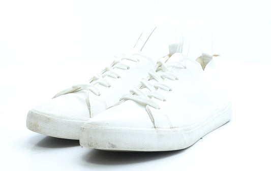 New Look Mens White Faux Leather Trainer UK 8 EUR 41