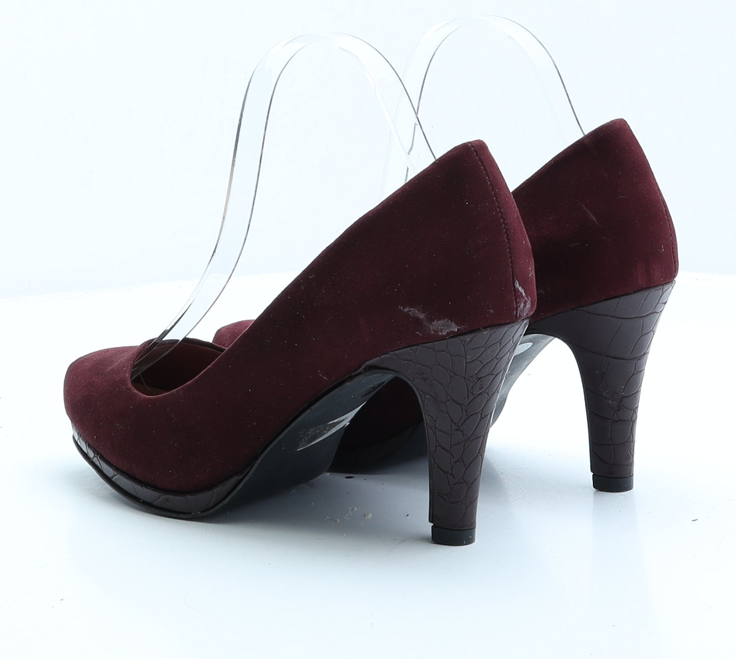 Fiore Womens Red Faux Suede Court Heel UK 6 EUR 39
