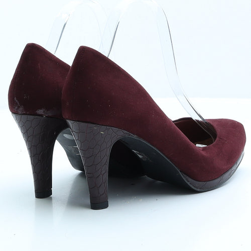 Fiore Womens Red Faux Suede Court Heel UK 6 EUR 39