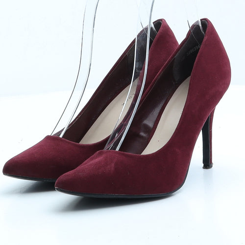 New Look Womens Red Faux Suede Court Heel UK 4 EUR 37