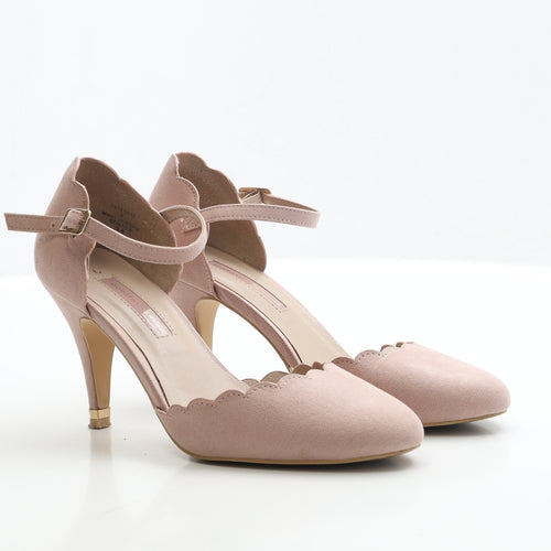 Dorothy Perkins Womens Pink Faux Suede Strappy Heel UK 6