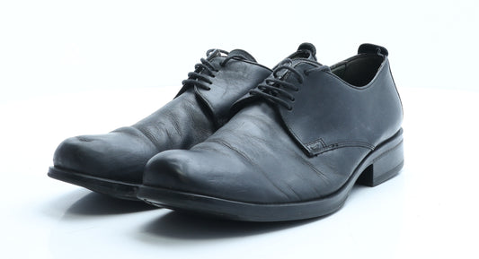 RJR.John Rocha Mens Black Leather Oxford Casual UK 8 EUR 42