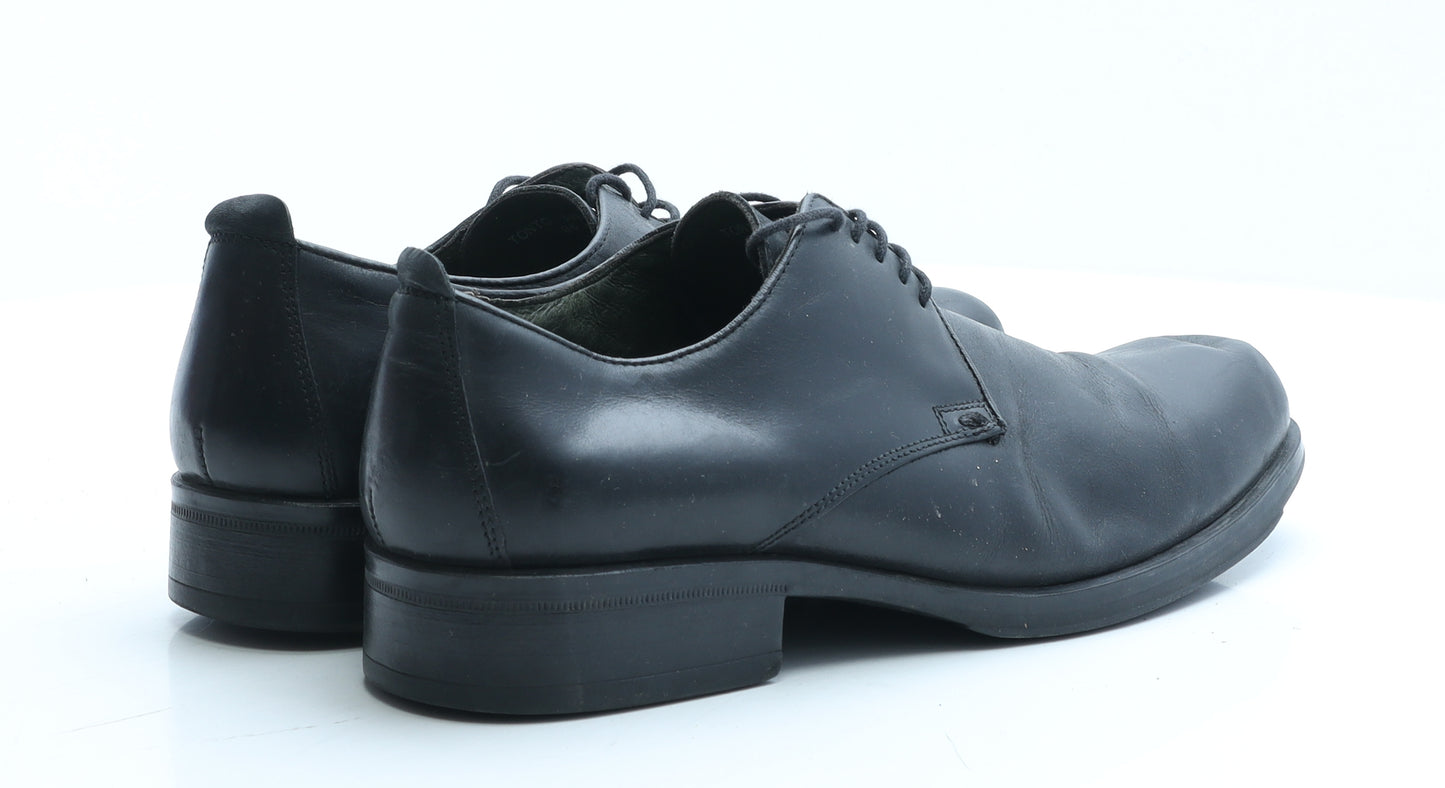 RJR.John Rocha Mens Black Leather Oxford Casual UK 8 EUR 42