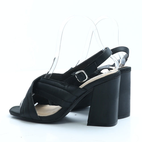 Very Womens Black Polyester Strappy Heel UK 4