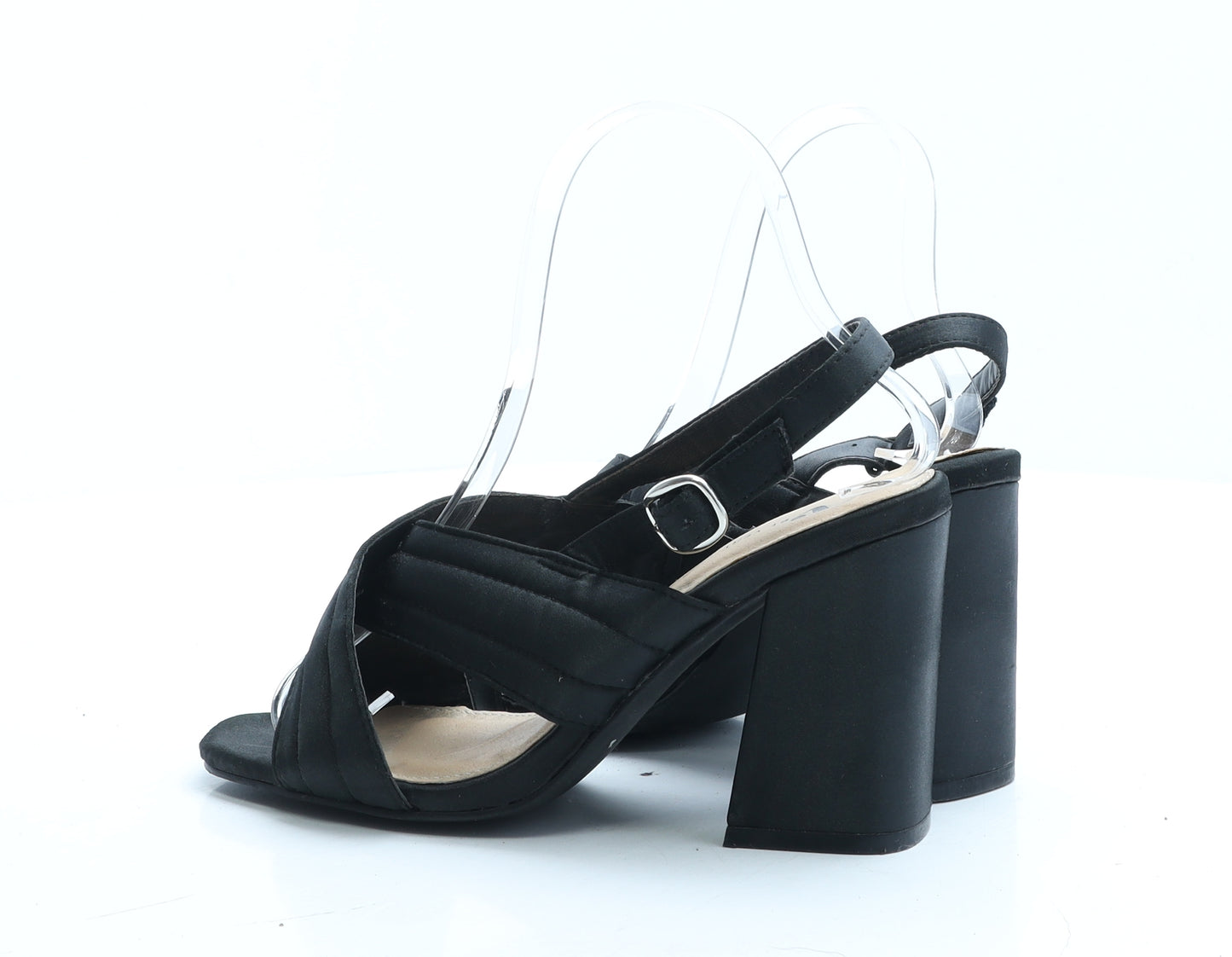 Very Womens Black Polyester Strappy Heel UK 4