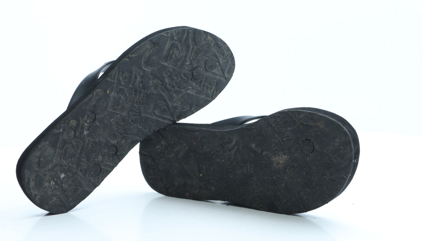 Quiksilver Mens Black Geometric Rubber Flip-Flop Slipper UK 8
