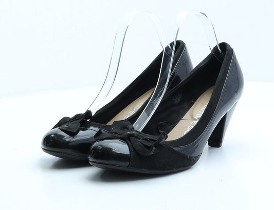 Sensitive Sole Womens Black Patent Leather Court Heel UK 6 EUR 39