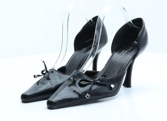 New Look Womens Black Patent Leather Court Heel UK 6 EUR 39