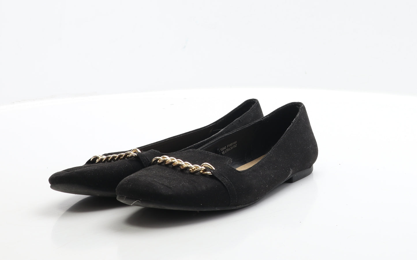 Matalan Womens Black Faux Suede Ballet Flat UK 5 EUR 38