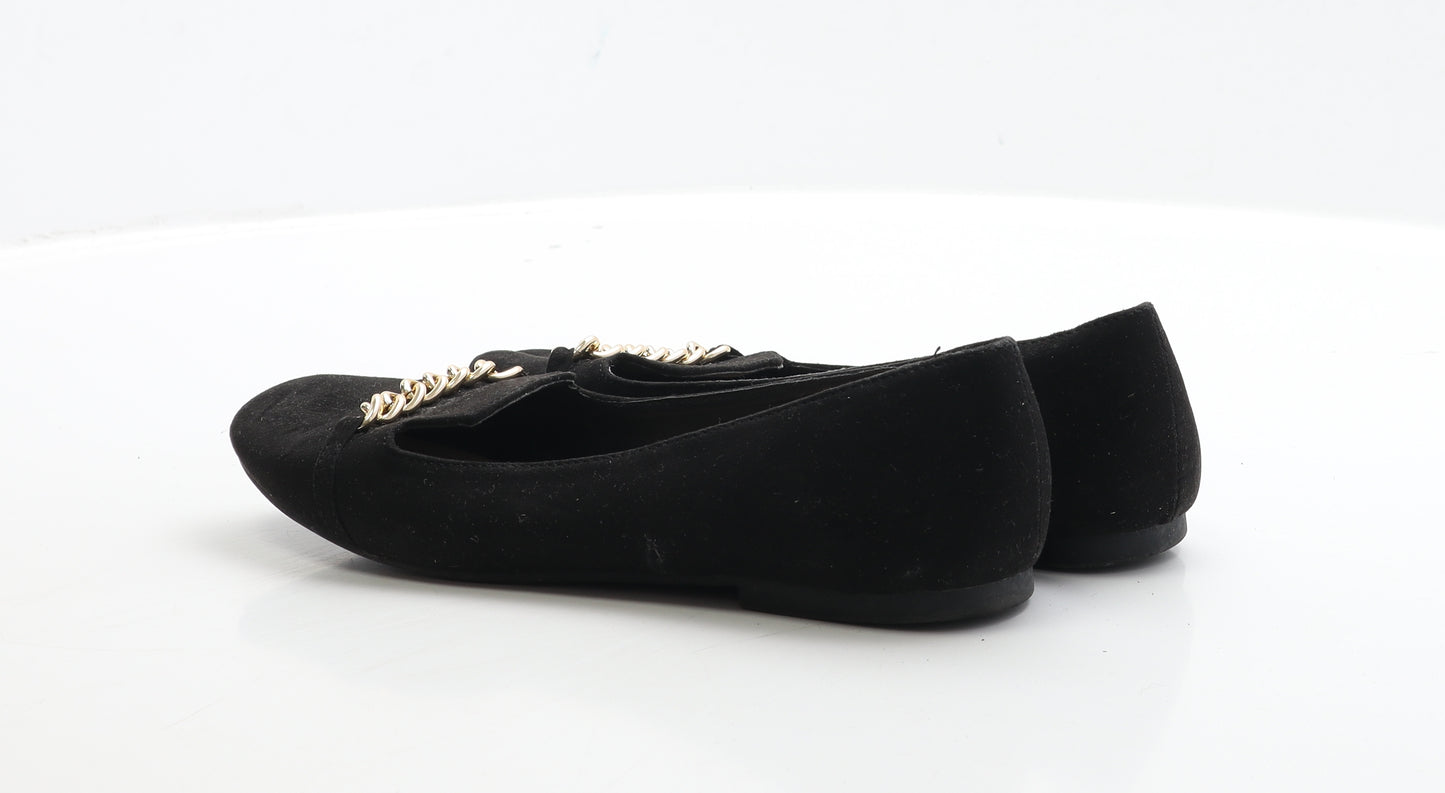 Matalan Womens Black Faux Suede Ballet Flat UK 5 EUR 38