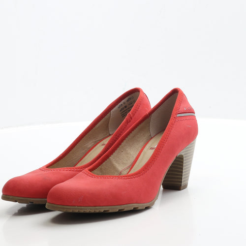 s.Oliver Womens Red Faux Suede Court Heel UK 5 EUR 38