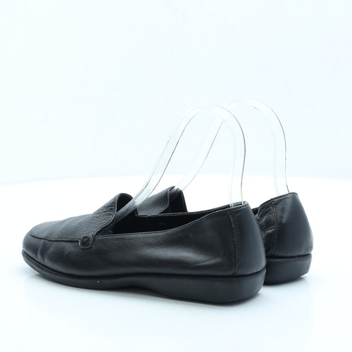 Preworn Womens Black Faux Leather Loafer Flat UK 5