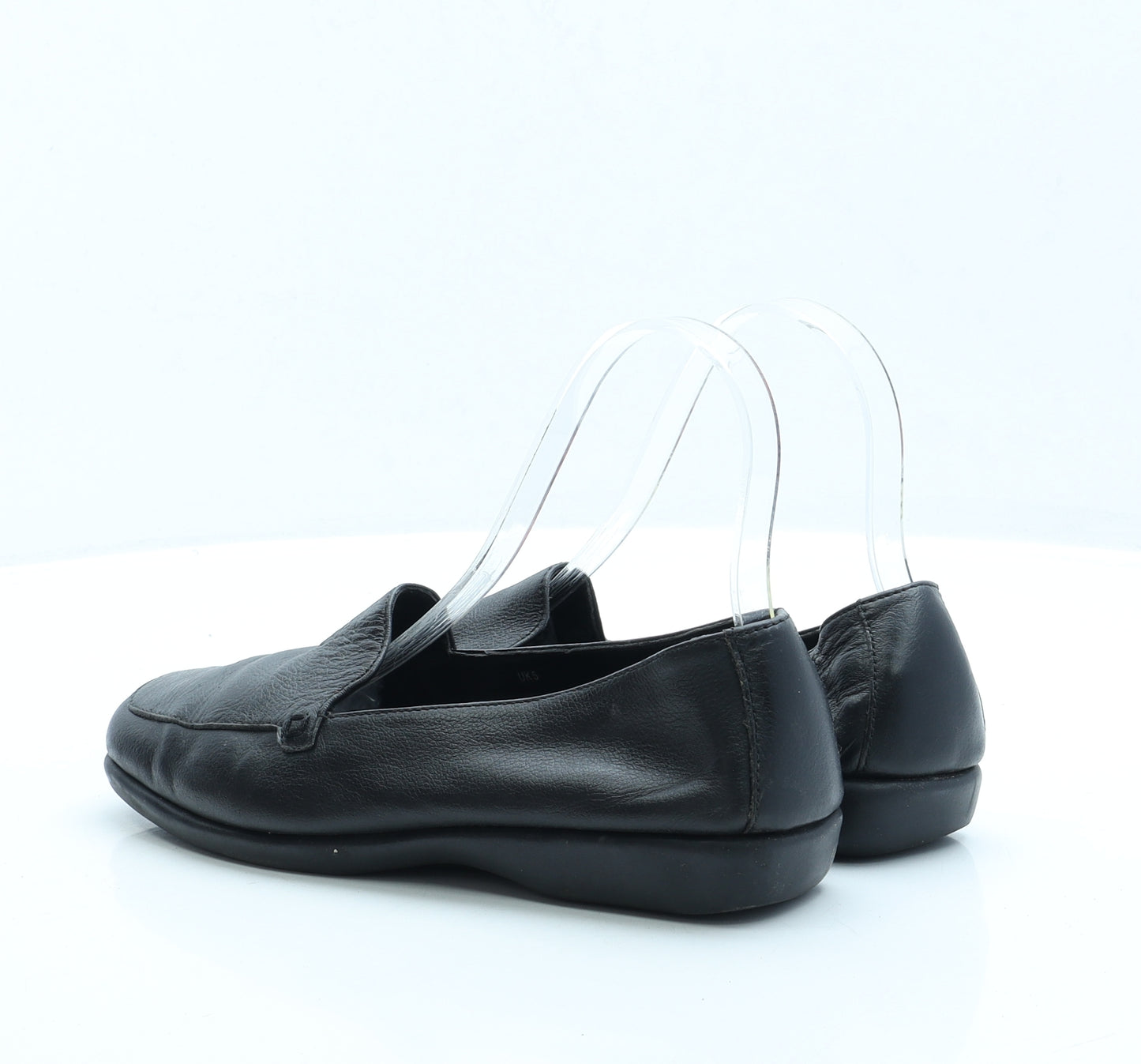 Preworn Womens Black Faux Leather Loafer Flat UK 5